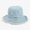 Floppy Frayed Denim Bucket Hat