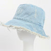 Floppy Frayed Denim Bucket Hat