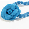 Denim Distressed Flower Choker Necklace