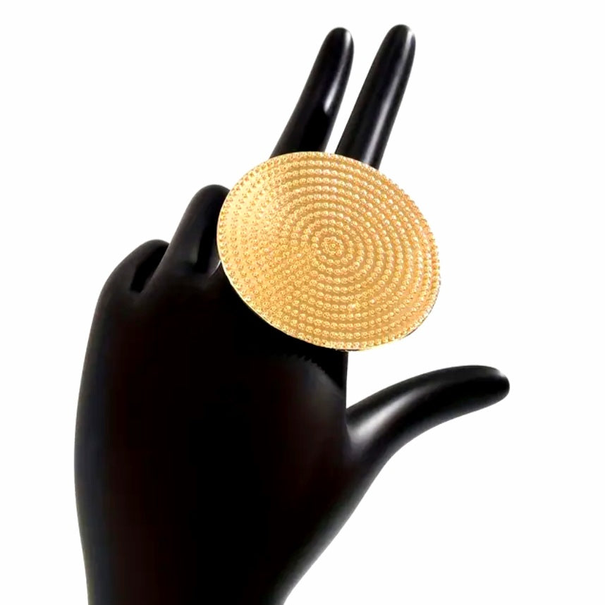 Round Aztec Statement Ring