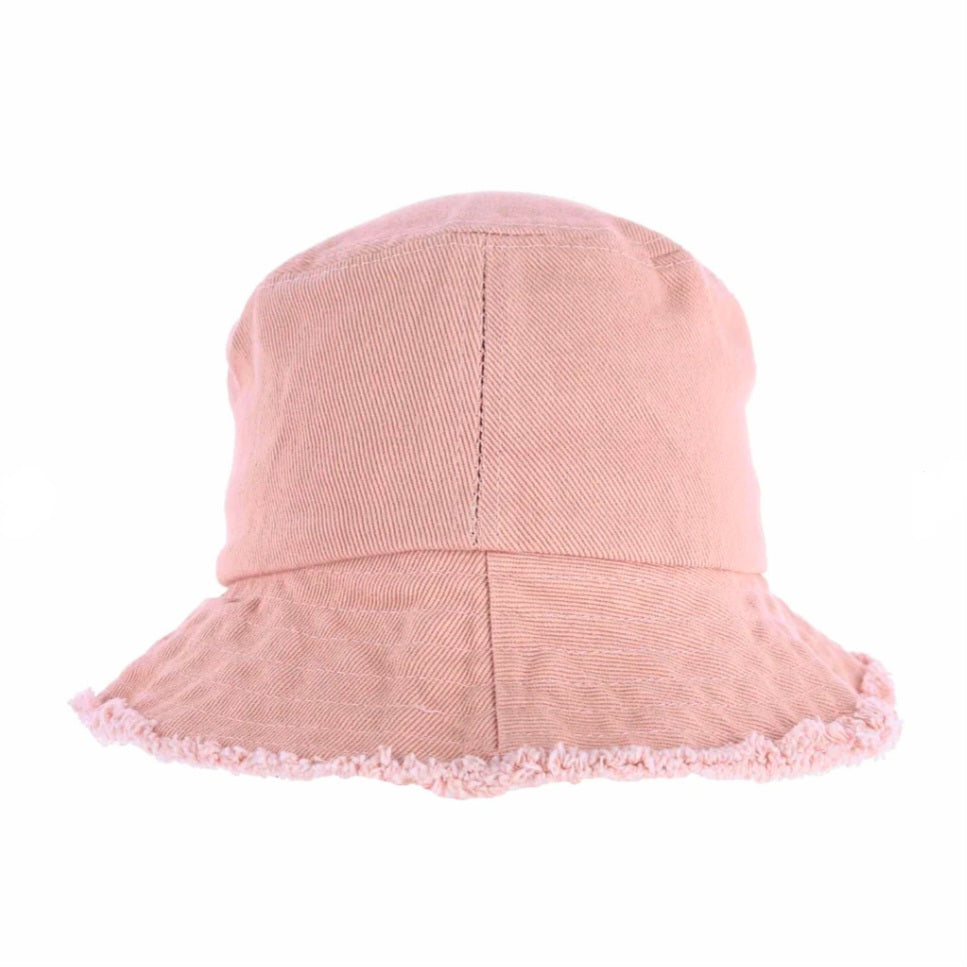 Floppy Frayed Denim Bucket Hat