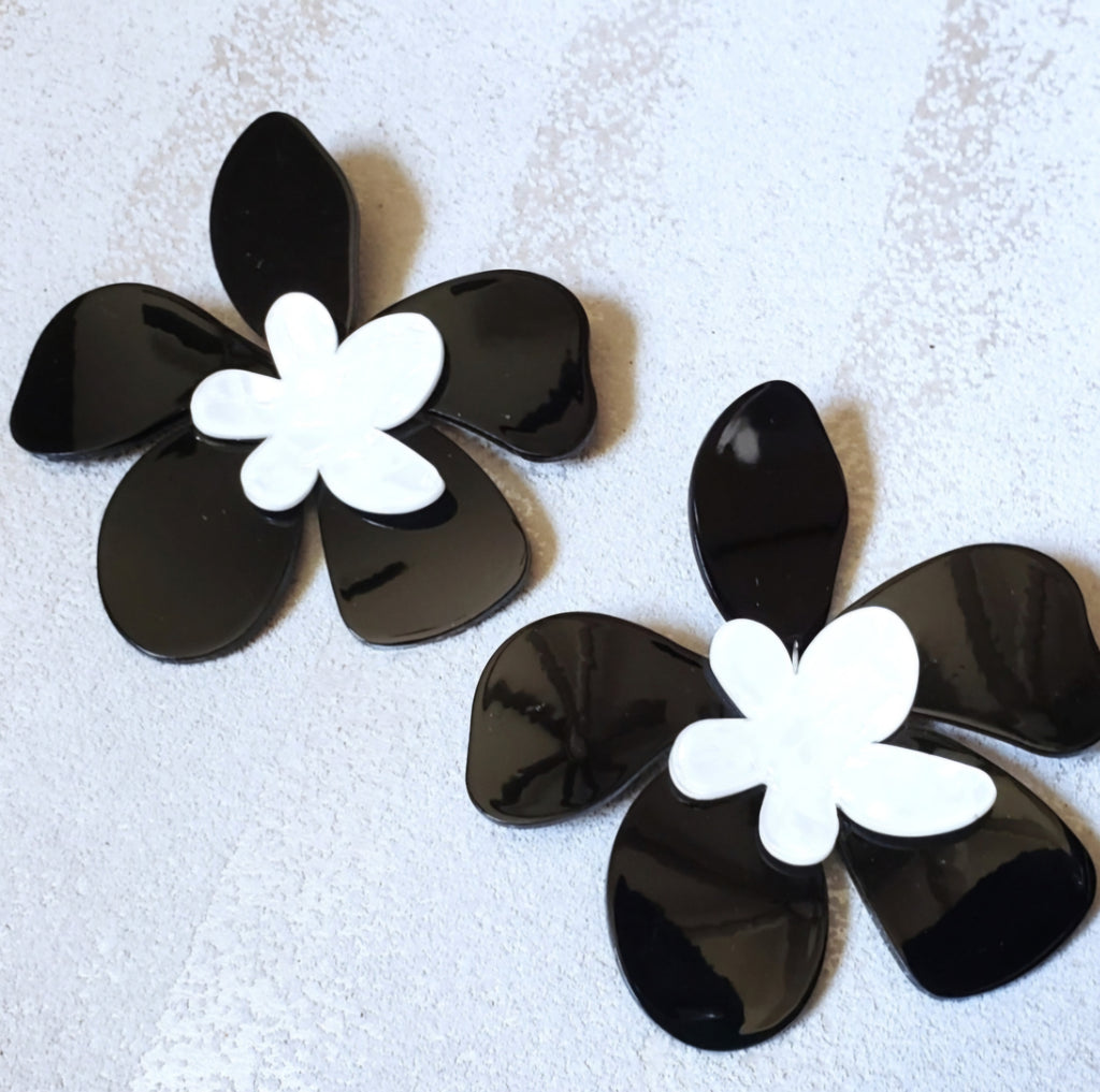 Double Flower Exaggerated Large Earrings