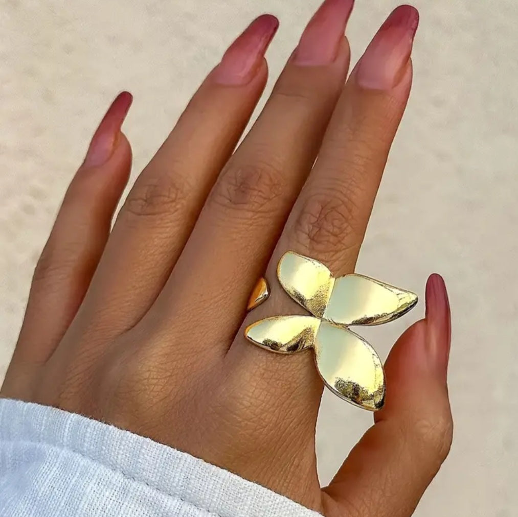 Side View Butterfly Statement Ring