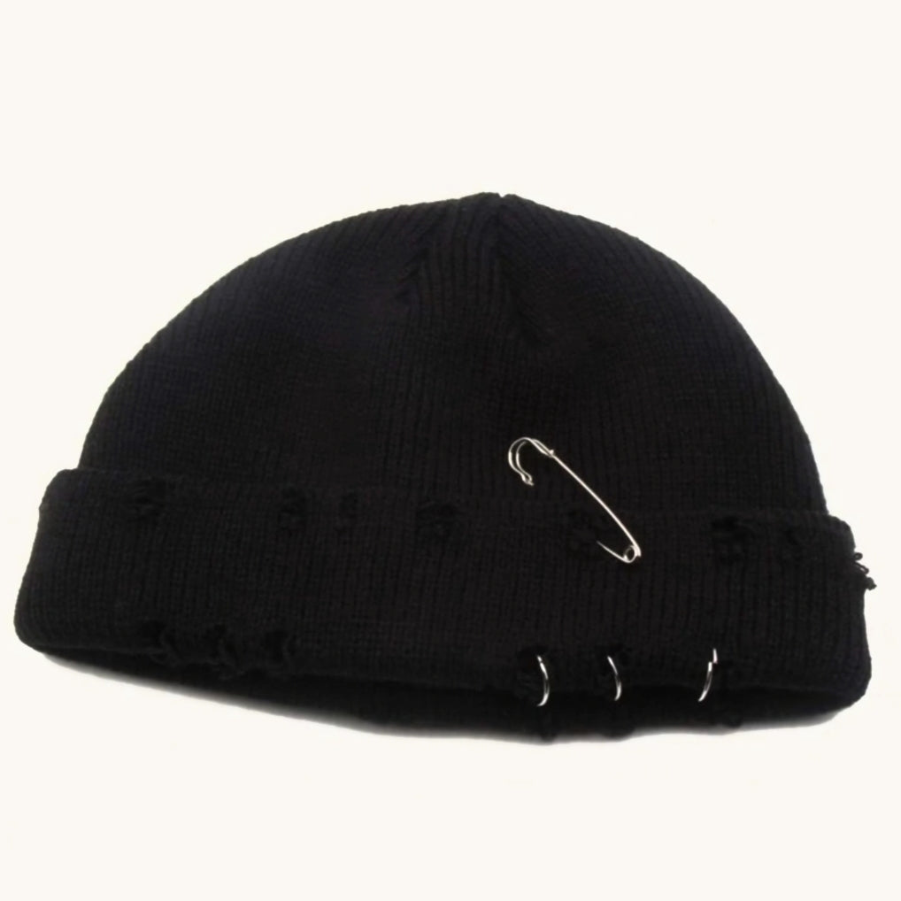 Distressed Pin Me Beanie