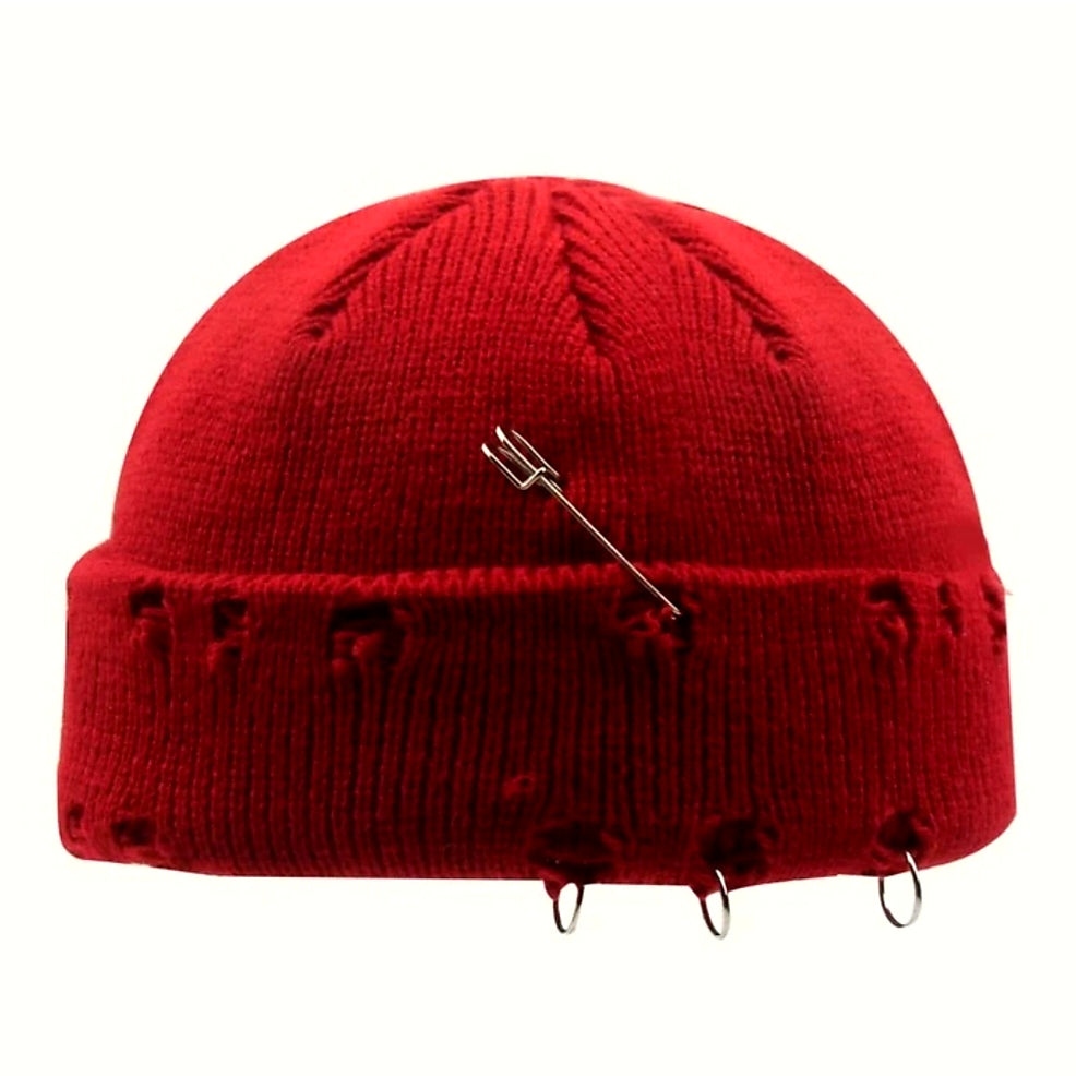 Distressed Pin Me Beanie