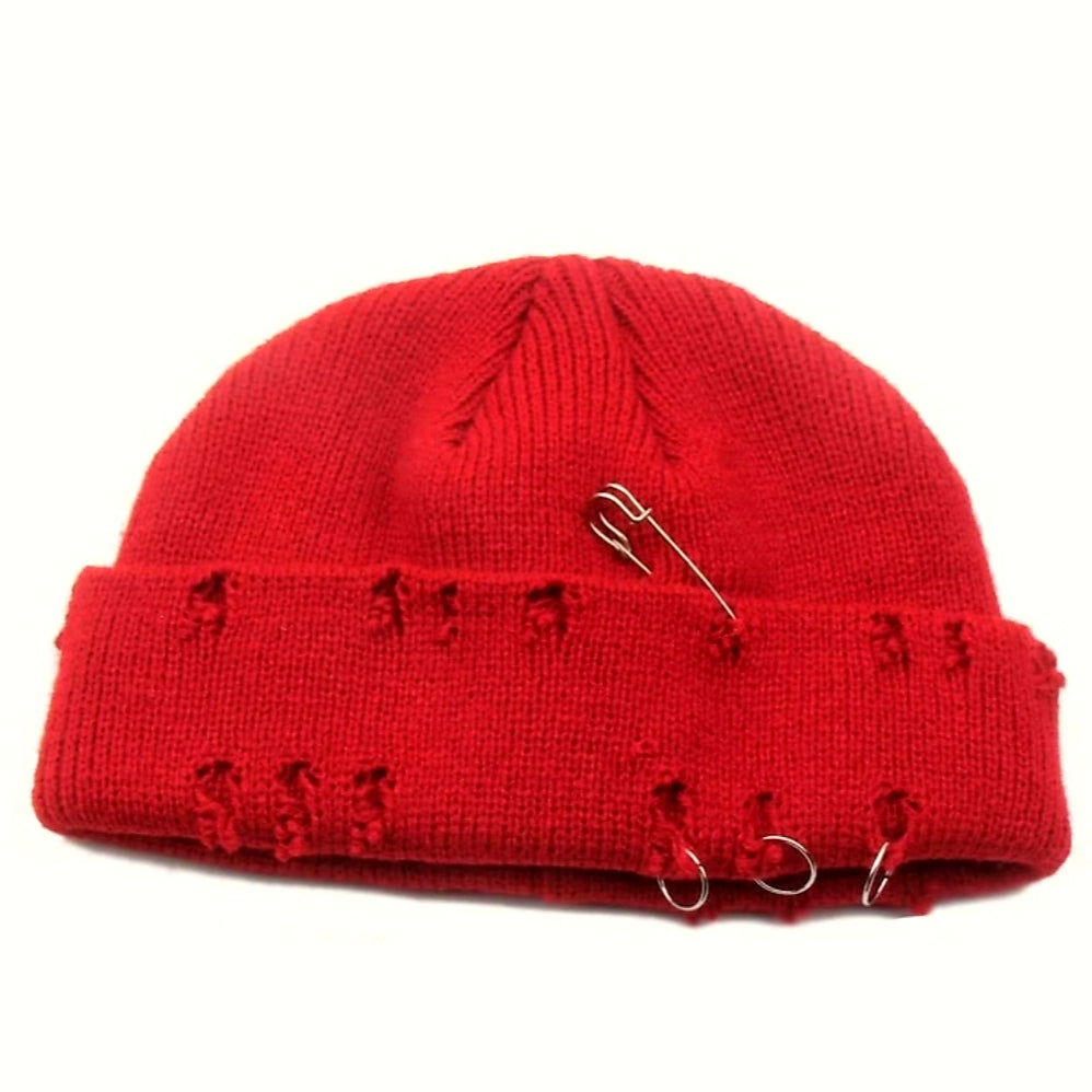 Distressed Pin Me Beanie