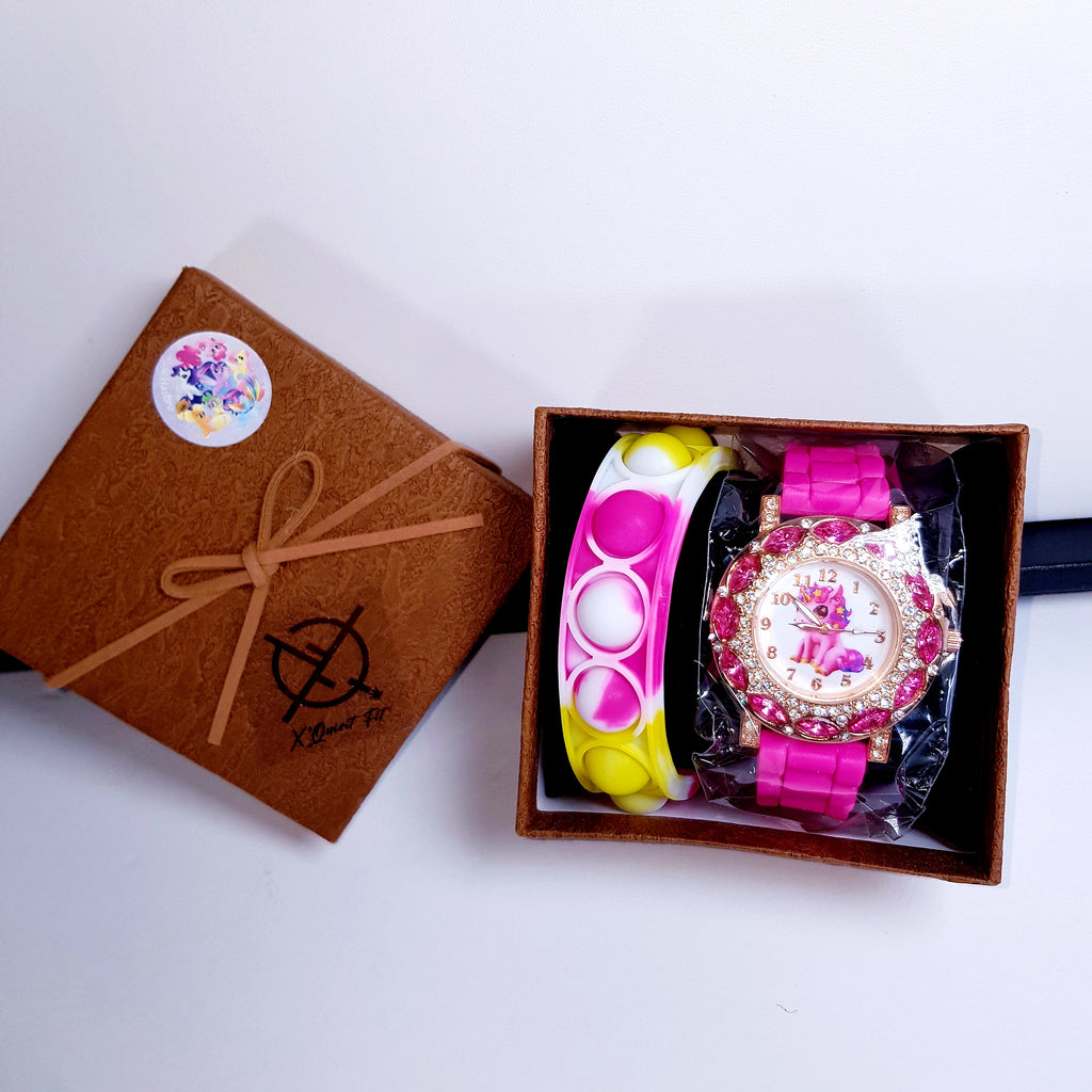 Jeweled Unicorn Pop It Watch Set