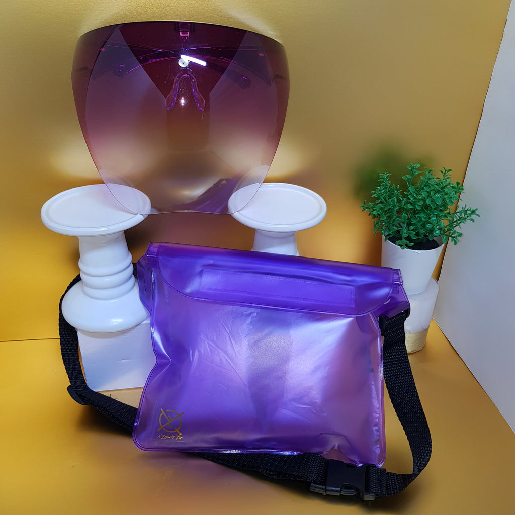 Unisex Bubble Face Shields & Waist Bag Set